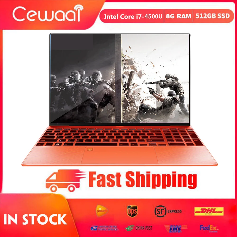 15 6 дюймовый игровой ПК ноутбук Intel Core i7 4500u QUAD CORE 8G RAM + 1T SSD компьютер Windows 10 WiFi HDMI USB