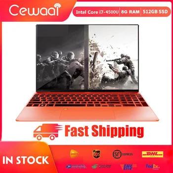 شراءكمبيوتر محمول 15.6 بوصة كمبيوتر محمول إنتل كور I7-4500u رباعية النواة 8G RAM + 1T SSD كمبيوتر محمول ويندوز 10 واي فاي HDMI USB RJ45 شبكة