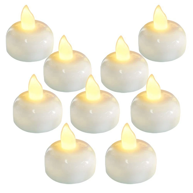 

TOP 24 Pack Waterproof Flameless Floating Tealights, Warm White Battery Flickering Led Tea Lights Candles - Wedding, Party, Cent