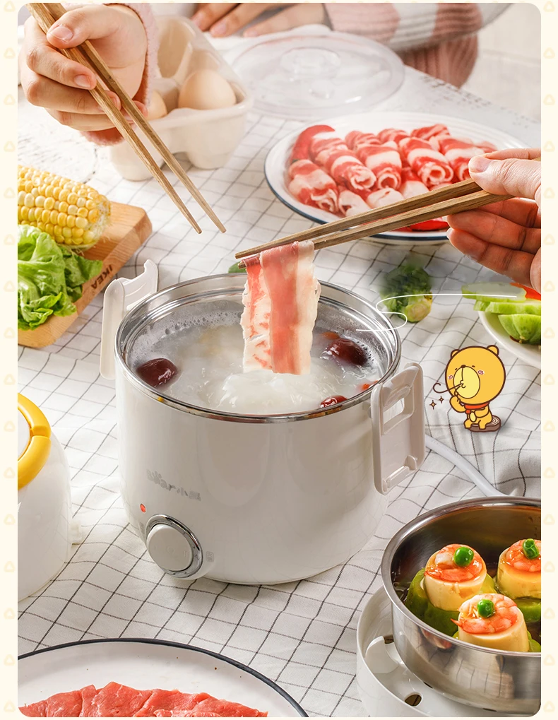 Double Layer Electric Cooker Lunch Box Rice Cooker Insulation Heating Cooking Hot Meal Vacuum Preservation Two Firepower