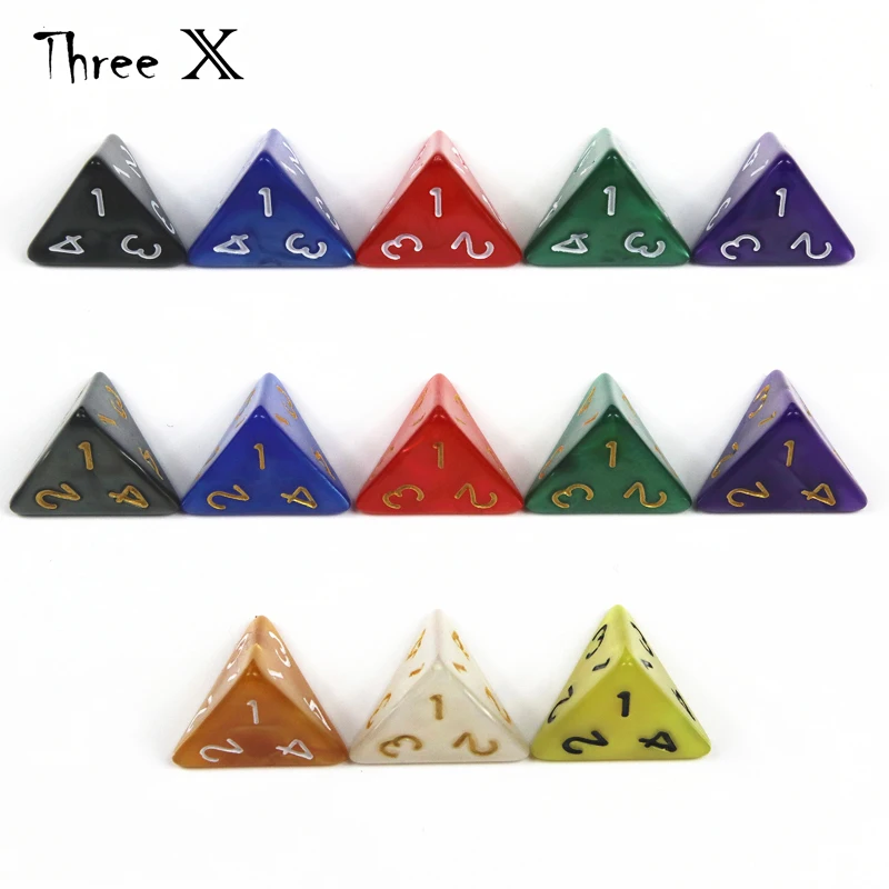 Game Dice Dice Set 10PCS TRPG D4 Dice for DNDGame 4 Sided 6 Colors Desktop Polyhedral