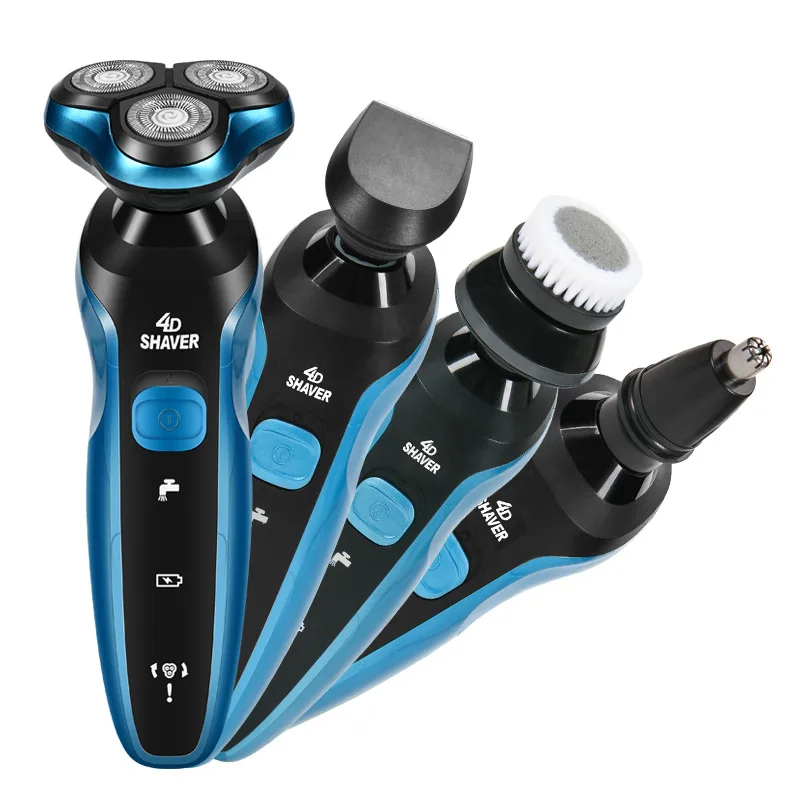

4 in 1 Electric Shaver Washable 4D Floating Razor Head Rechargeable Razors Men Nose Hair Beard Trimmer Face Shaving Machine 40D