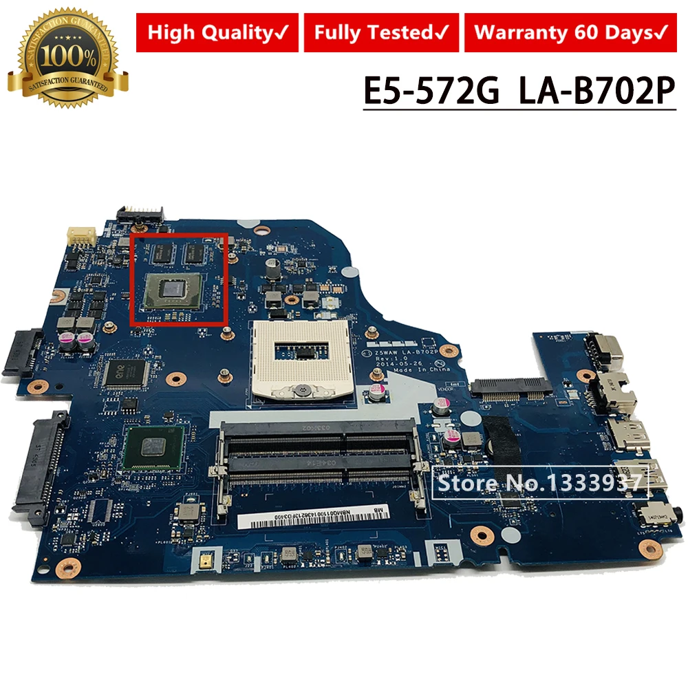 Для acer Aspire E5-572G E5-572 Материнская плата ноутбука Z5WAW LA-B702P GT840M N15S-GT-S-A2 NBMQ011001 материнская плата