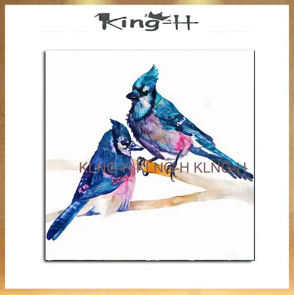 Envio Gratis Pintado A Mano Paneles Pajaros Animales Lienzo