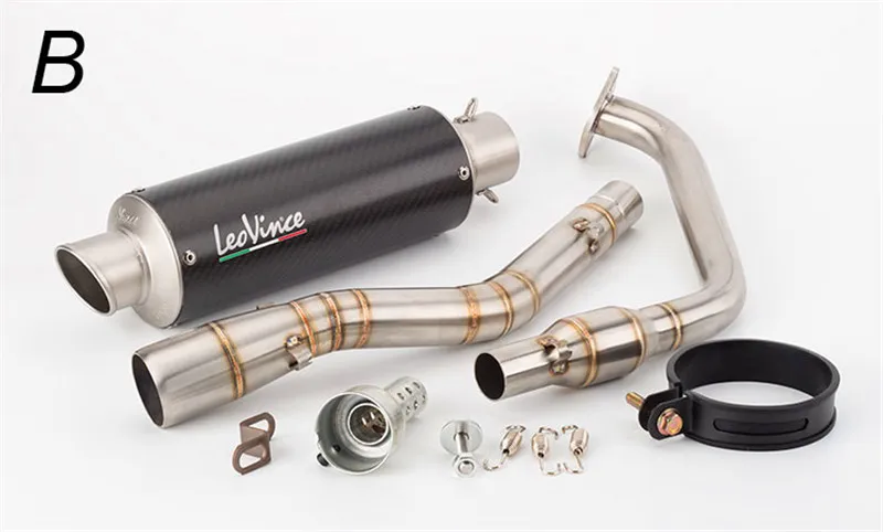 Выхлопная труба мотоцикла Akrapovic модифицированная для R15V2 YZF-R15V3 передняя часть катализатора передняя половина заднего давления глушитель - Цвет: B
