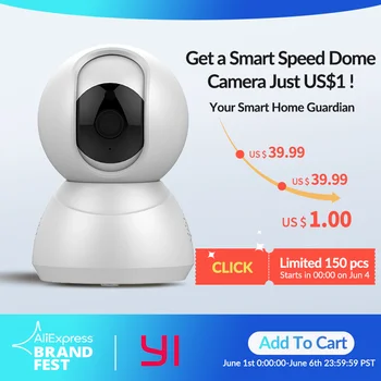 

1080P Speed Dome Camera Indoor Smart Security IP Camera with Motion Detection Night Vision Two-Way Audio on YI loT APP
