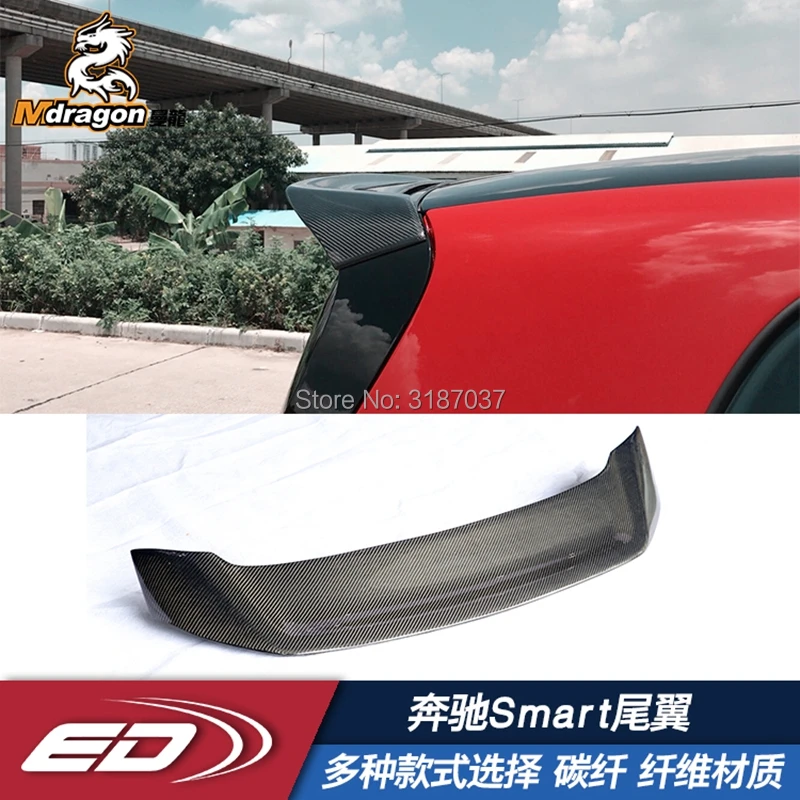  For Merced-Benz Smart Fortwo Fourfour 453 Spoiler 2015-2018 Carbon Fiber Rear Roof Spoiler Wing Tru - 4000146082619