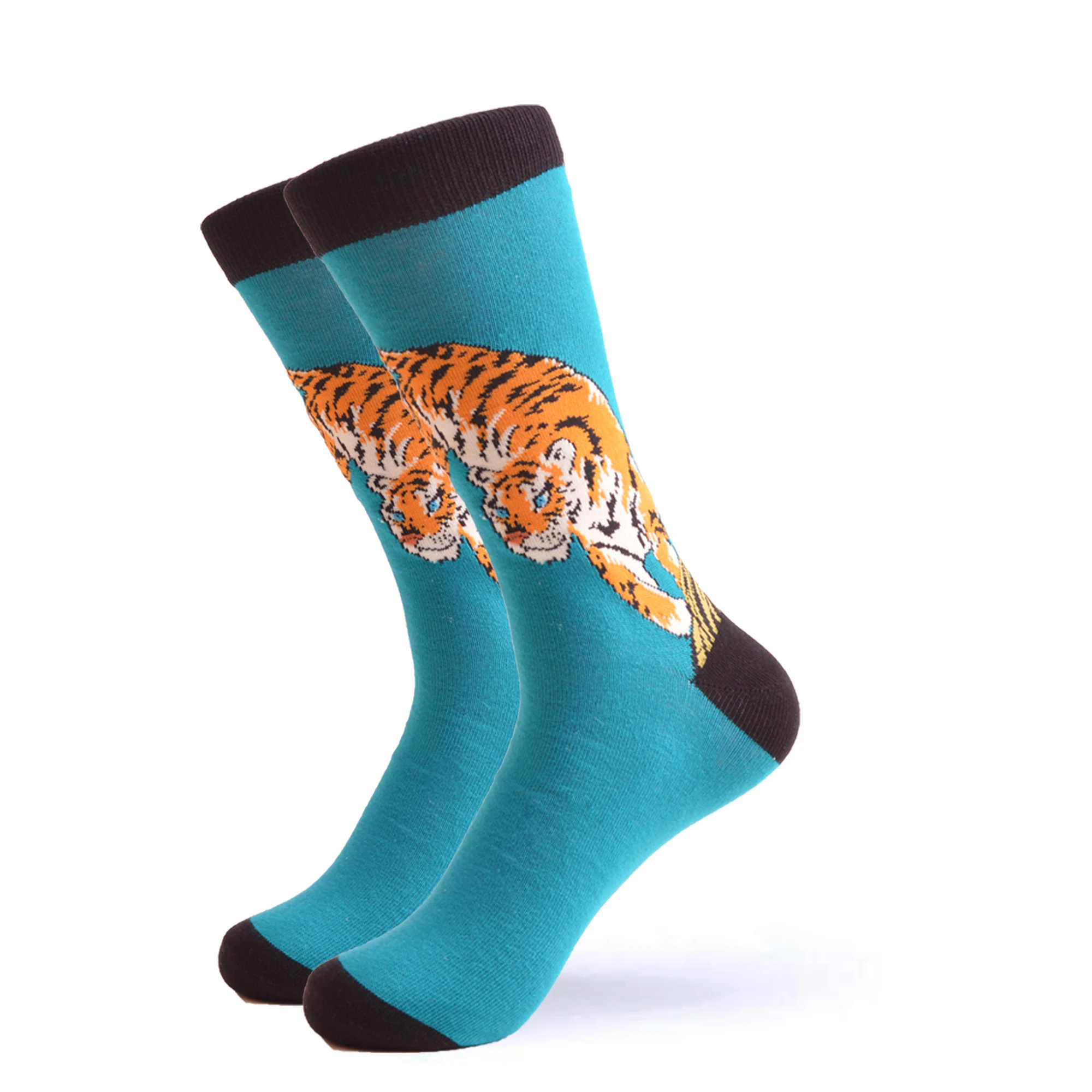 SANZETTI/1 пара новых счастливых носков, высокое качество, подарок, мужские цветные удобные носки из чесаного хлопка с забавными животными, подарок к свадебному платью - Цвет: 40106