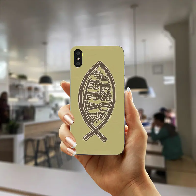 Иисуса рыба с крестом логотип Coque Capa Мягкий ТПУ силиконовый чехол для телефона iPhone X XR XS Max 5 5S SE 6 6S 7 7Plus 8 Plus - Цвет: Picture 4