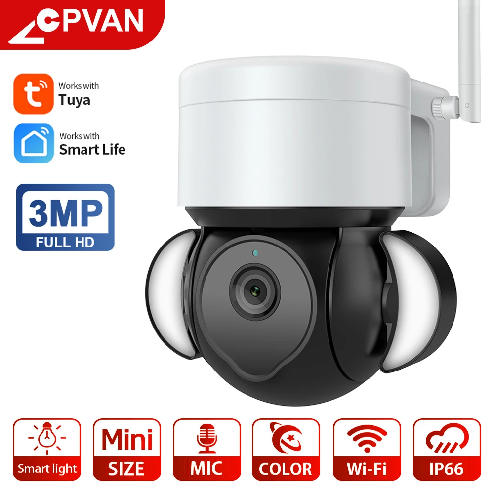 『Video Surveillance!!!』- CPVAN Outdoor PTZ 3MP WIFI IP Camera Two Way
Audio AI Wireless IP65 CCTV Security Camera Human Detection Color Night
Vision Cam