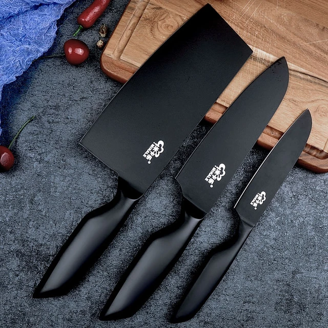 Nakiri Santoku Paring Knife 3 Pcs Set Cooking Tool - Non-stick