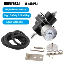Универсальный алюминиевый регулируемый регулятор давления топлива Комплект 0-140 пси-Калибр+ шланг комплект автомобильные аксессуары Автомобильный запчасти