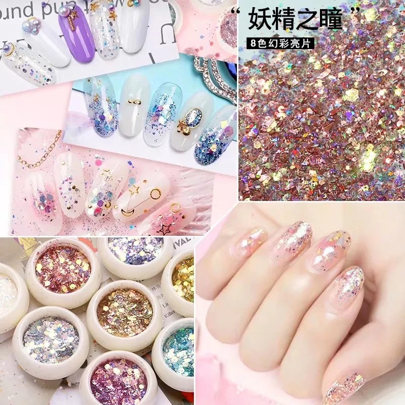 1 PCS nail jewelry DIY creative fairy sequins glitter size mixed phototherapy crystal extended armor | Красота и здоровье