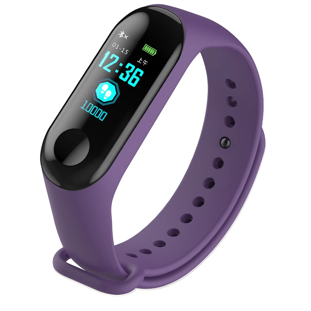 Fitness Wristwatch M3 Color Screen Smart Sport Bracelet Activity Running Tracker Heart Rate For Children Men Women Watch Hours 
