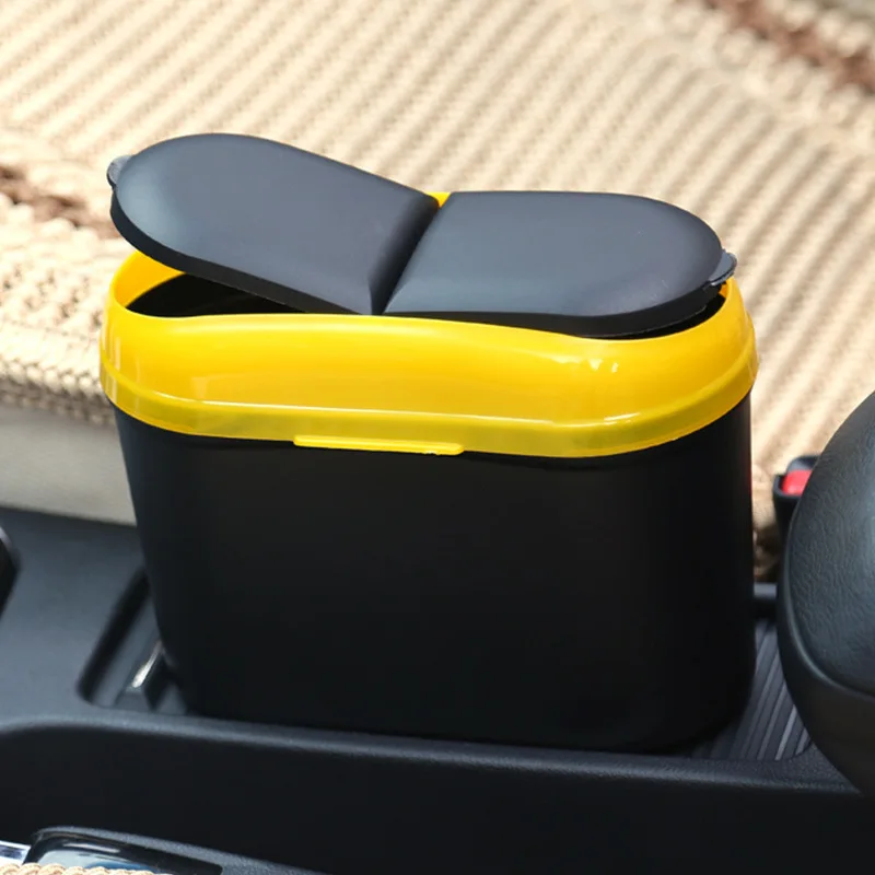 

Car Trash Bin Auto Mini Cans Rubbish Can Garbage Dust Dustbin Box Case Holder Hook Plastic Bucket Car Accessories