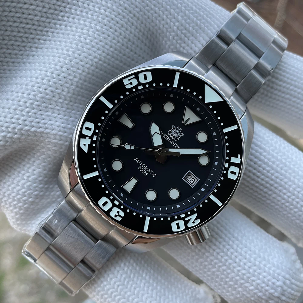 STEELDIVE SD1971 Men's Wristwatch Ceramic Bezel BGW9 Blue Luminous NH35 Automatic Mechanical Movement 200M Waterproof Dive Watch |