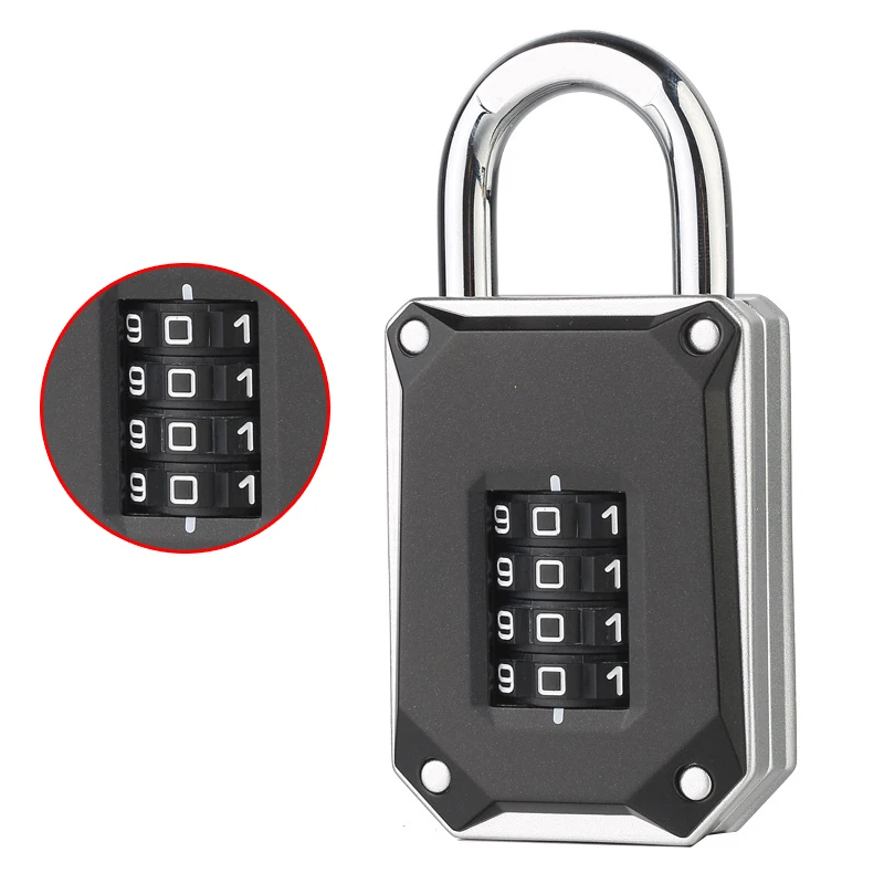 Large 4-Digit Password Lock Door Gym Closet Cabinet Padlock