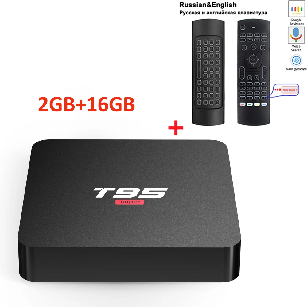 T95 супер Android tv Box Android 10,0 2GB DDR3 16GB Allwinner H3 четырехъядерный(1,5 GHZ) AV USB телеприставка 4k 100M H.265 медиаплеер - Цвет: 2GB16GB addRUMX3Lmic
