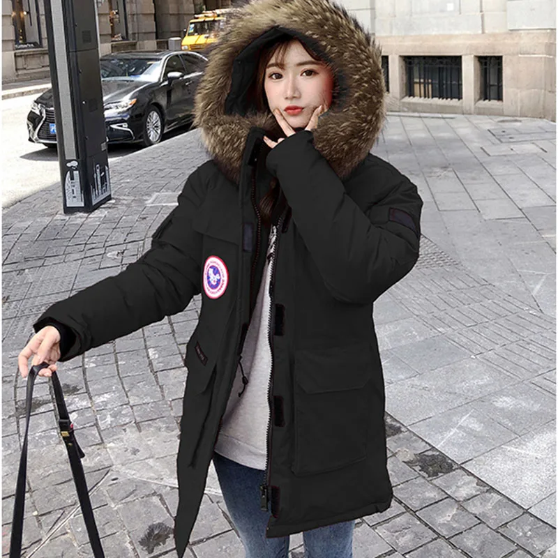 

Winter Woman Cotton Coats Jacket Down 2019 New Korean Edition Medium Long Hooded Womans Parker Cottons clothing