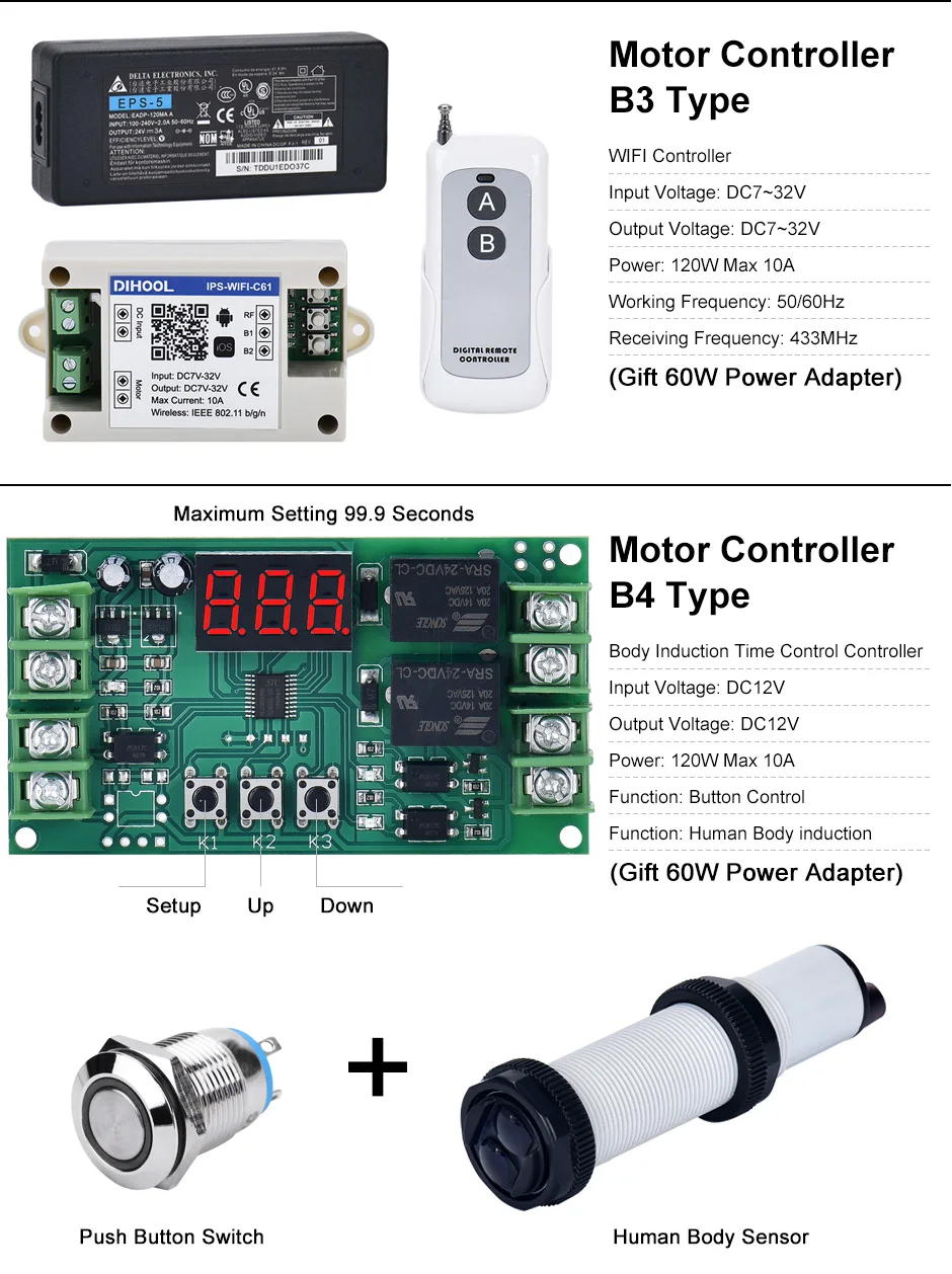 Micro atuador linear 12v 800n à prova