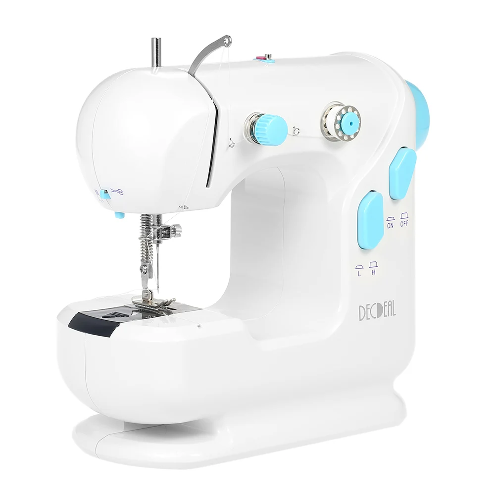 

Multifunction Electric Household Sewing Machine Mini Sewing Machine LED Light Dual Speed Foot Pedal Replaceable Presser Foot
