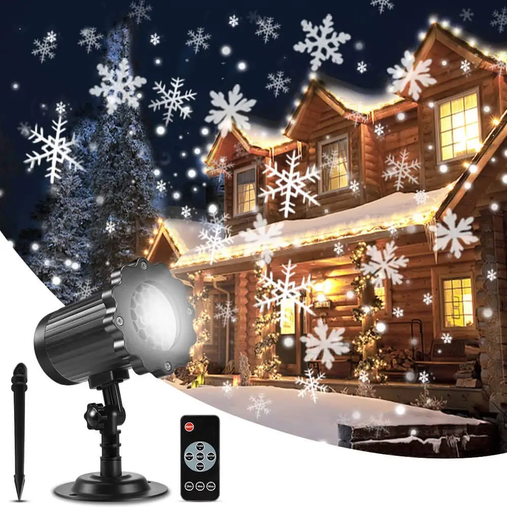 Waterproof Moving Snowflake Laser Projector Light Christmas Snowfall LED Stage Light For Holiday New year Party Garden Lamp afbeelding