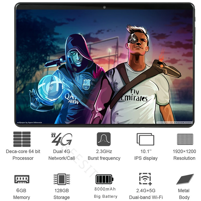 Tempered 2.5D Glass 10 inch tablet PC Deca Core 6GB RAM 128GB ROM 3G 4G FDD LTE Dual Sim Cards Phone TAB 1920x1200 IPS Tablets | Компьютеры
