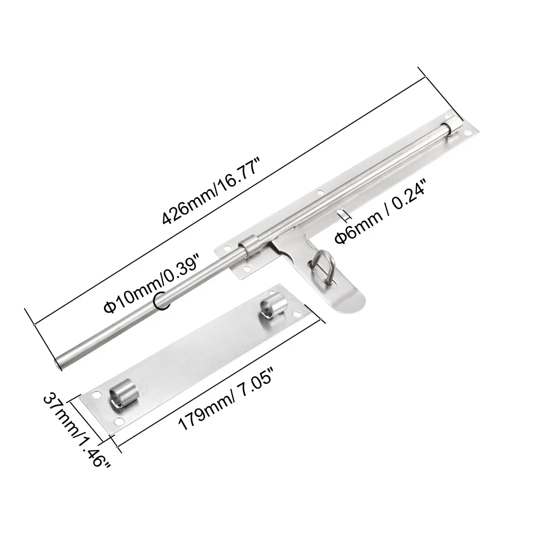 Uxcell раздвижные болт защелка ворот 8/10/12/14/16/20 дюймов 6 мм крепится Допустимое отклонение диаметра отверстия. Дверная заслонка из нержавеющей стали с отверстием для навесного замка