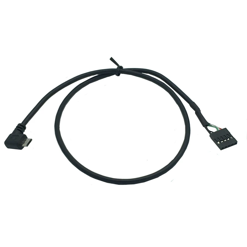 Топ (2-Pack) 50 см 90 градусов под прямым углом Micro-USB Male to 5 Pin Материнская плата Женский