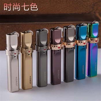 

Jobon Inflatable Lighter Windproof Straight Into The Blue Flame Cigar Creative Metal Grinding Wheel Lighter