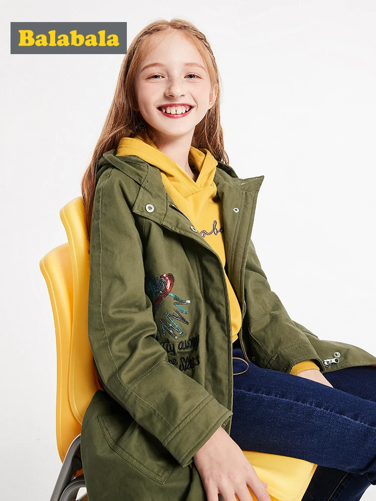 Детская одежда пальто для девочек осень 2019 новая длинная куртка и жилет больших