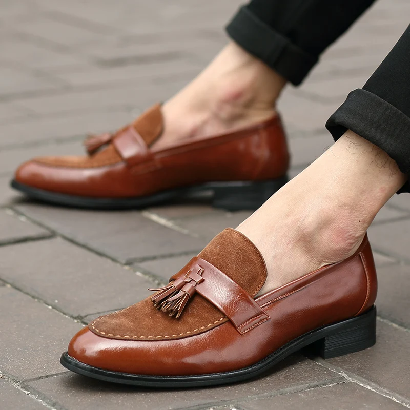 Brand spring and autumn men's shoes suede tassel high quality fashion British style personality outdoor increase Lok Fu shoes