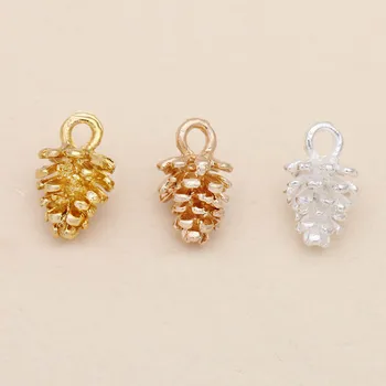 

100pcs Zinc Alloy Metal Casted Tiny Pinecone Charms Pendants Findings DIY Handmade Dangle Drop Earrings Jewelry Accessories