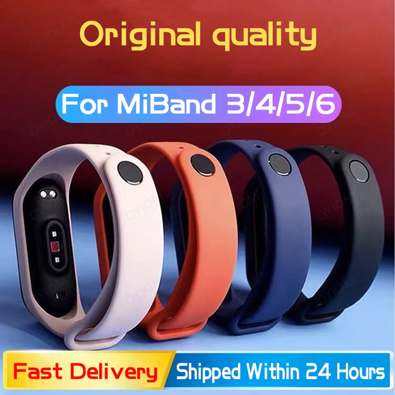 Оригинальный силиконовый ремешок для Xiaomi Mi Band 6 5 4 3 браслета MiBand однотонный ТПУ