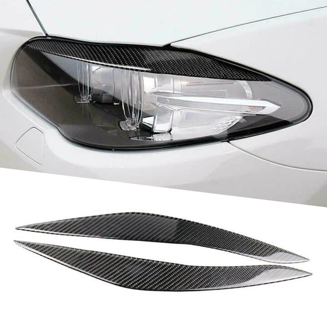 Für BMW 5 Series F10 2014 2015 2016 2017 Real Carbon Fiber Front  Scheinwerfer Augenbrauen Augenlider Scheinwerfer Abdeckung Trim