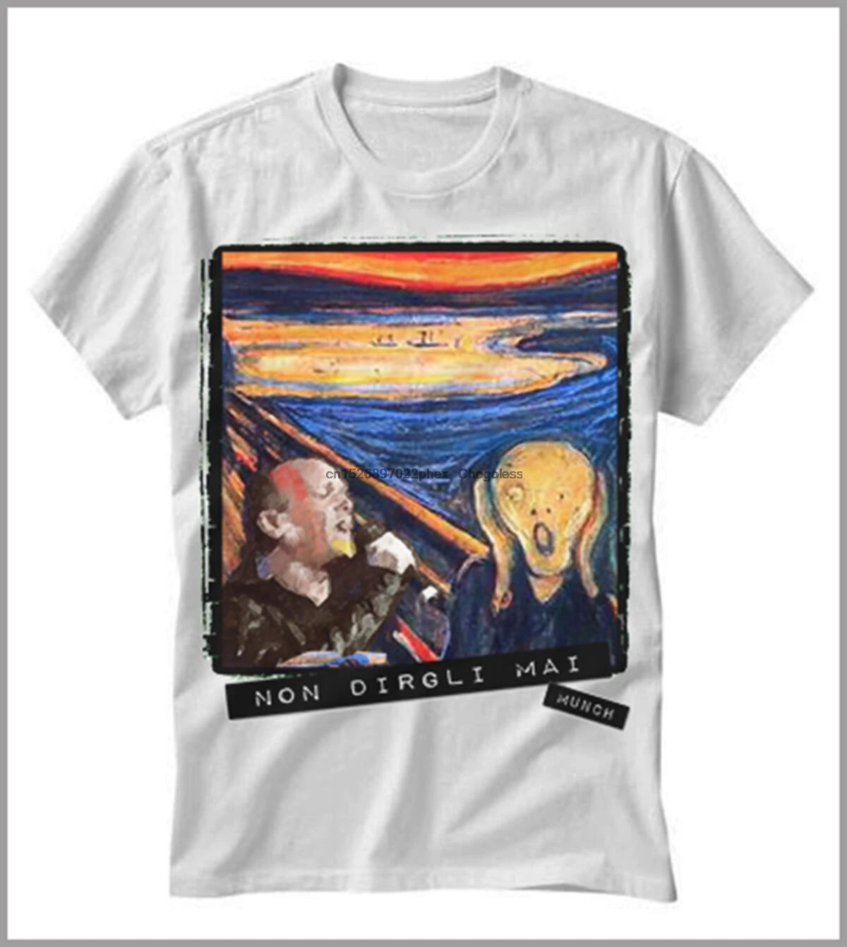 Футболка мужская женская с надписью Munch D alessio Humor frame the Cry gen0363 | Мужская одежда