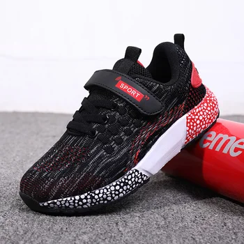 

Mudipanda Children's sports shoes for boys and girls 2019 autumn new single layer mesh breathable big boy hollow kids shoes