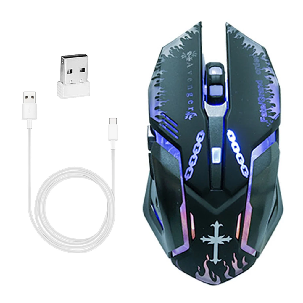 Wireless Gaming Mouse 2.4G Professional Mobile Computer Game Optical Mice with USB Receiver 4 Buttons 2400 DPI for Gamers