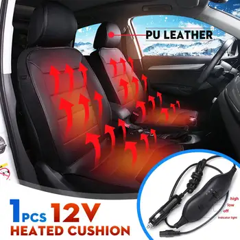 

12V Electric Car Seat Cover Heated Cushion Warn Seat Heater Warmer PU Leather Winter Household Heating Seat Cushion Antiskid