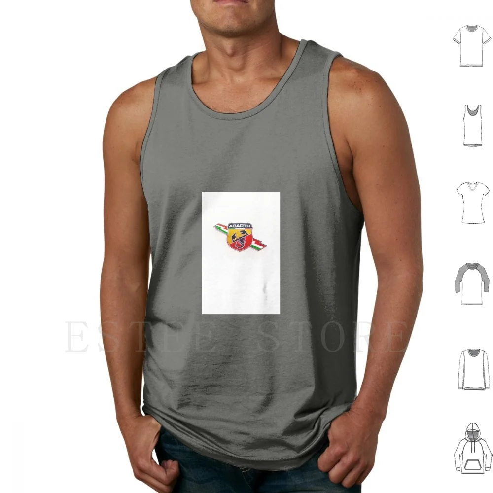 Canottiere Fiat Abarth Canottiera Cotone Nostalgia Italia Vecchio Veicolo Vintage Retrò Auto Italiana Motore Storico Modello Simbolo Strada