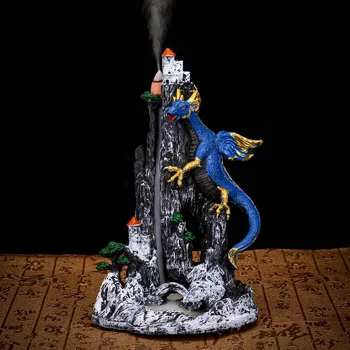

Resin Backflow Incense Burner Dragon Censer Holder Home Decoration Incense Burner Home Ornaments Crafts Gifts 10pcs Cones