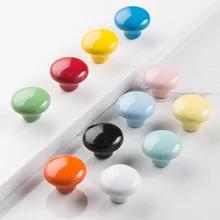 

1PCS Ceramic Kids Room Cabinet Handle and Knobs Modern Simple Solid Color Cupboard Door Drawer Pulls Furniture Hardware