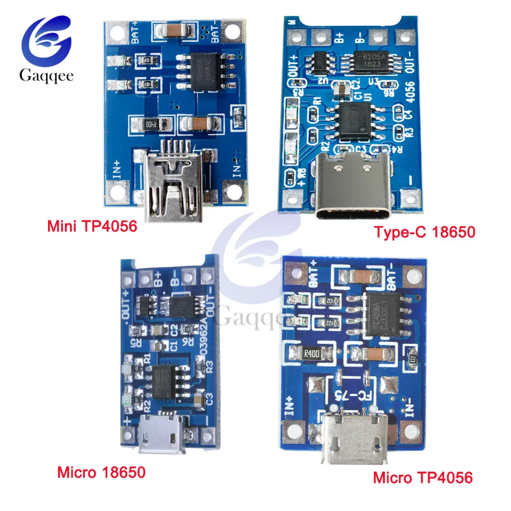 Type c Micro Mini USB 5V 1A литий ионный аккумулятор зарядное устройство модуль адаптер