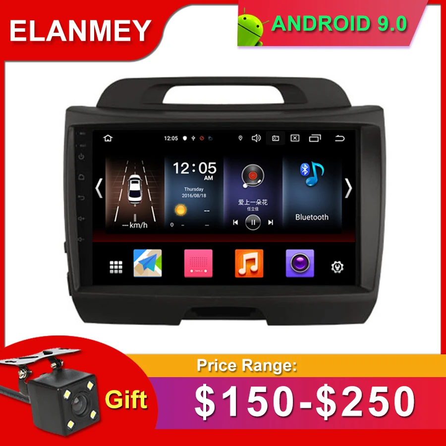 

Gift Camera Car Radio for KIA Sportage 2010-2012 Android 9.0 GPS Navigation Bluetooth Touch screen Car Audio Stere Multimedia