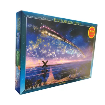 

noctilucent 75*50cm 1000Pcs Jigsaw Puzzle Wooden Paper Educational Toys for Children Bedroom Decoration Stickers kids gifts