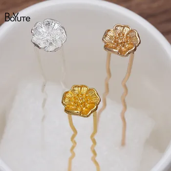 

BoYuTe (20 Pieces/Lot) 11MM Metal Alloy Flower Welding 9*70*1.2MM Iron Hair Fork Diy Hair Accessories Handmade Materials