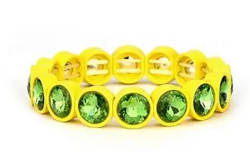small yellow Богемный эмаль Эластичный Браслет-манжет полированное стекло плитка браслет из бисера живопись Большой Эластичный браслет со стразами браслет для женщин - Окраска металла: small yellow