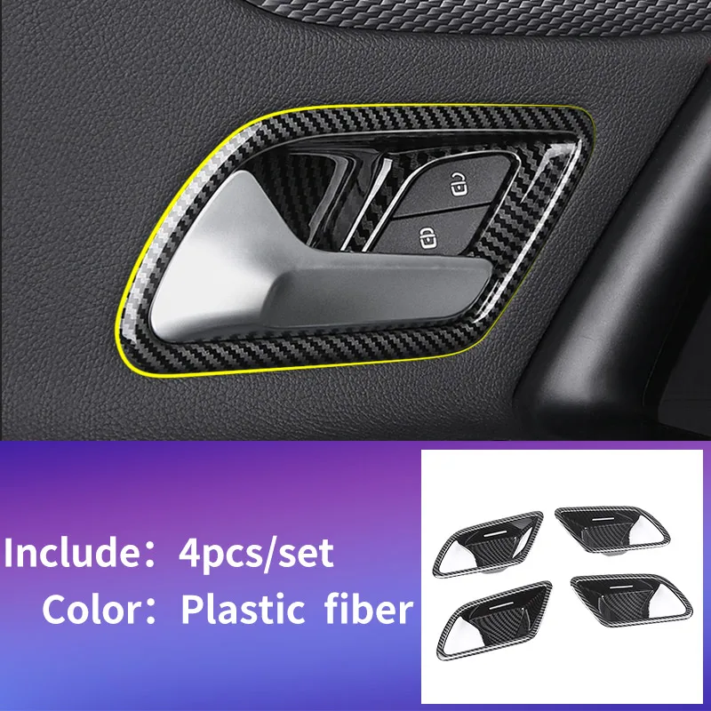 Дверные ручки чаши Накладка для Mercedes w177 amg/classe mercedes classe w177 clase планки/a180 Mercedes a класса w177 аксессуары - Название цвета: fiber door bowl 4pcs