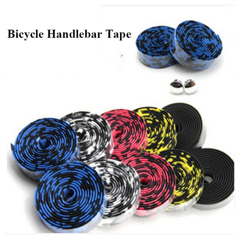 

1 pair Bicycle Handlebar Tape Camouflagebelt Road Bike Non-Slip Straps Cycling Handle Belt Badminton Racket Tennis Racket Strap
