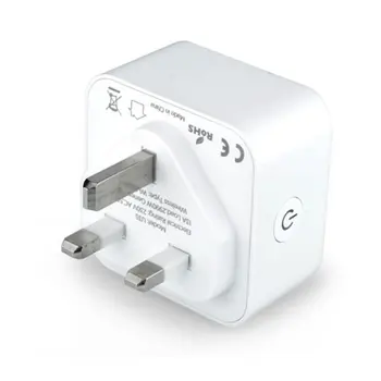 

Tuya Smart Wifi Socket,smart plug,Voice Timing wifi Socket TY-UK-3S Alexa/Google / Voice Timing / Home, travel White